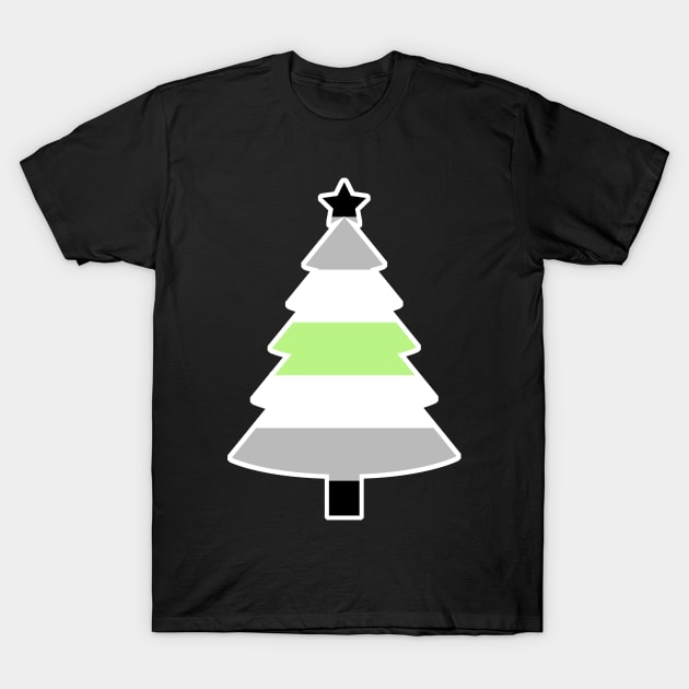 Christmas Tree LGBT Flag Agender T-Shirt by aaallsmiles